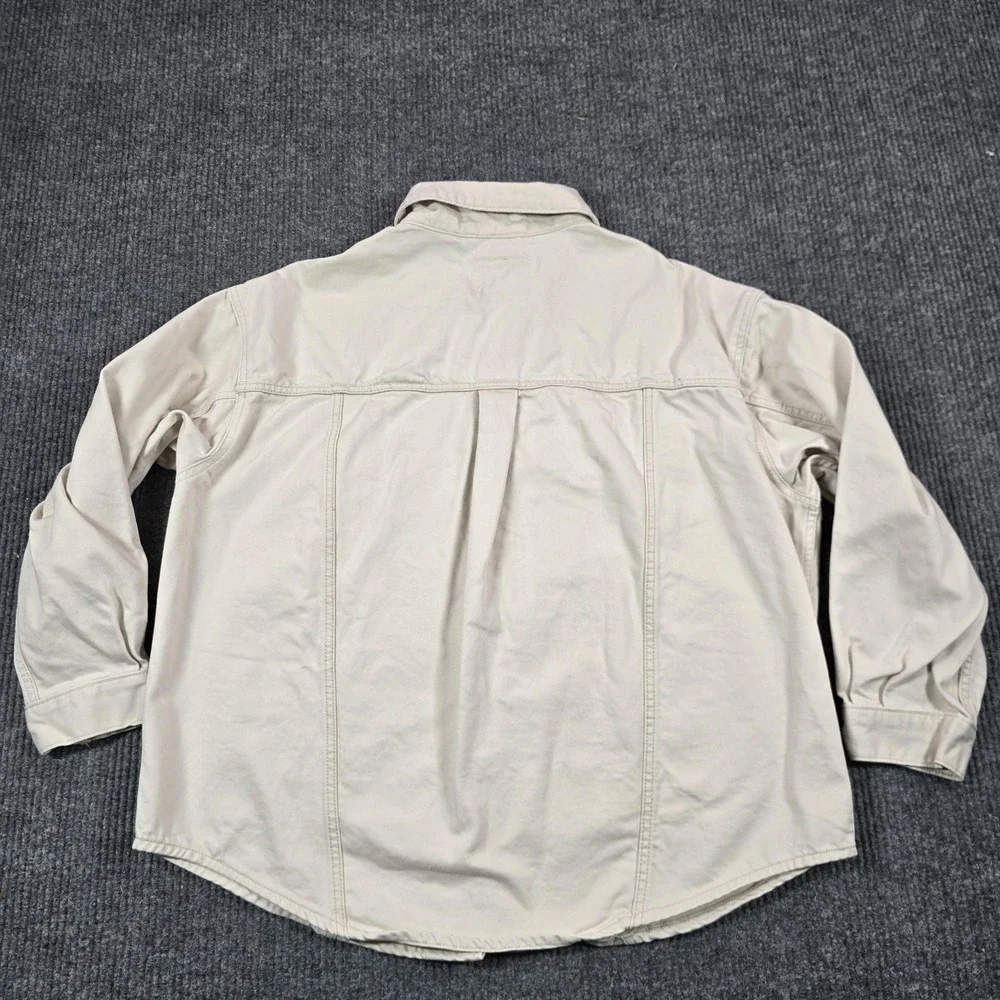 Levis Jacket Womens Large Beige Denim Bomber Western Button Front Unlined Casual